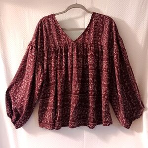 Bohemian Ces Femme Maroon Blouse